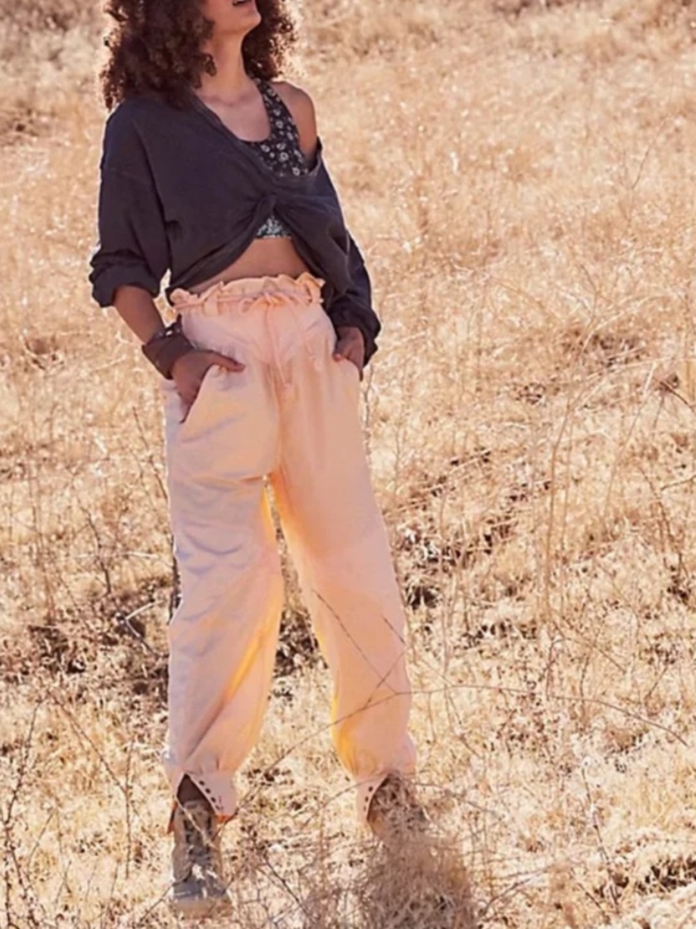 FP movement Peach climb hiking Paperbag Waist Jogger Pants